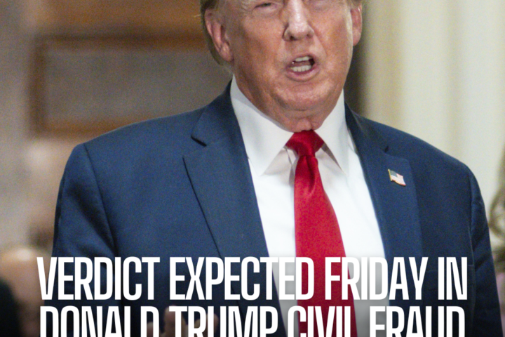 According to NBC News, former President Donald Trump's civil fraud trial is expected to conclude on Friday.