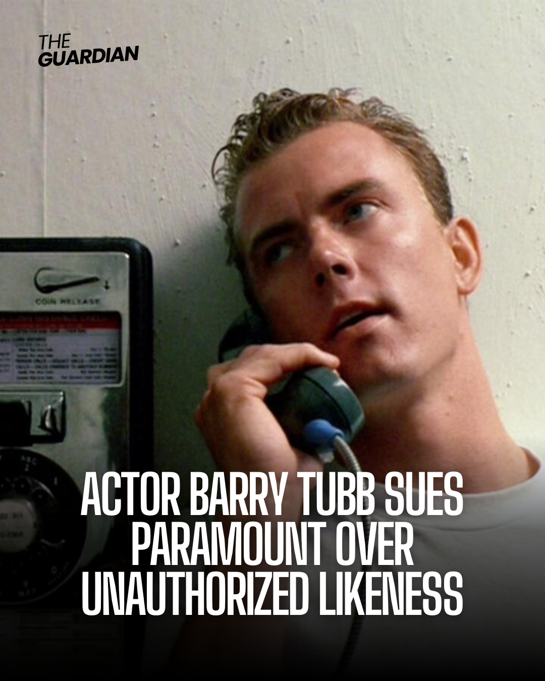 Barry Tubb has sued Paramount Pictures for the unauthorised use of his likeness.