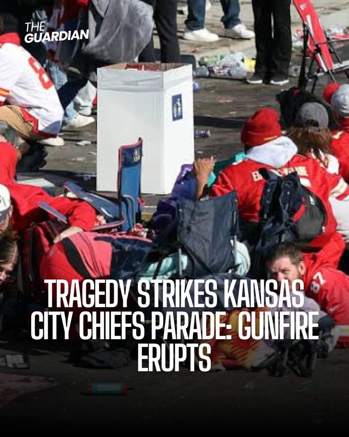On Wednesday afternoon, Kansas City's downtown roads had become a sea of red - hundreds of thousands of Kansas City Chiefs lovers gathered to mark their team's second straight Super Bowl win.