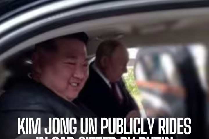Kim Jong Un in a car given by Russian President Vladimir Putin serves as a physical symbol.