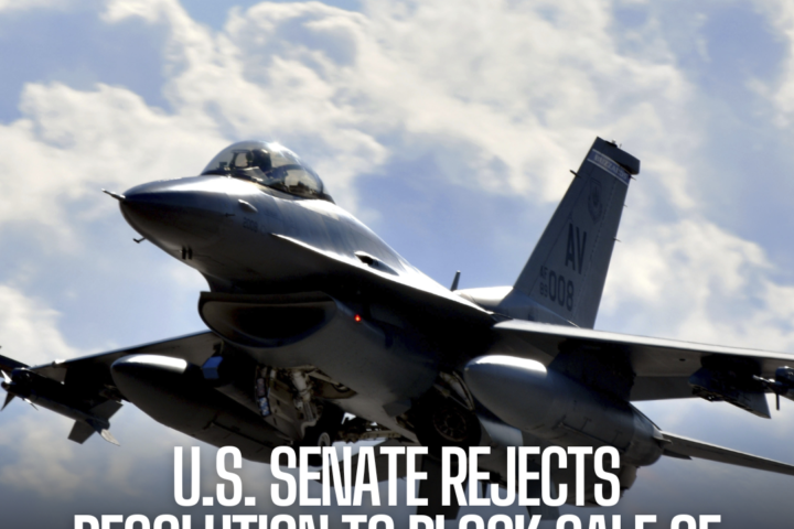 The US Senate has strongly rejected a proposal to suspend Turkey's $23 billion purchase of F-16 fighter jets and change kits.