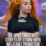 Ice Spice stunned admirers in New York City when a larger-than-life inflatable facsimile of herself was discovered rolling down the street.