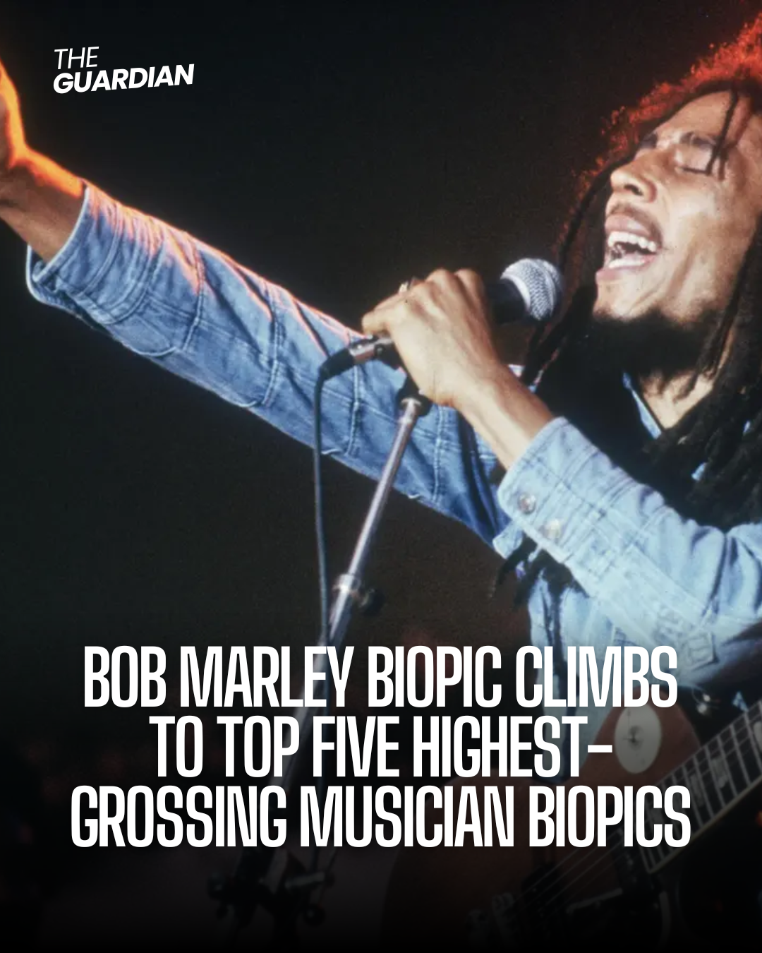 Bob Marley: One Love ranks fifth among the highest-grossing musician biopics.