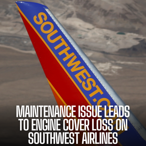 A Southwest Airlines Boeing 737 800 experienced an unpleasant event on takeoff in Denver, as an engine cover dislodged.