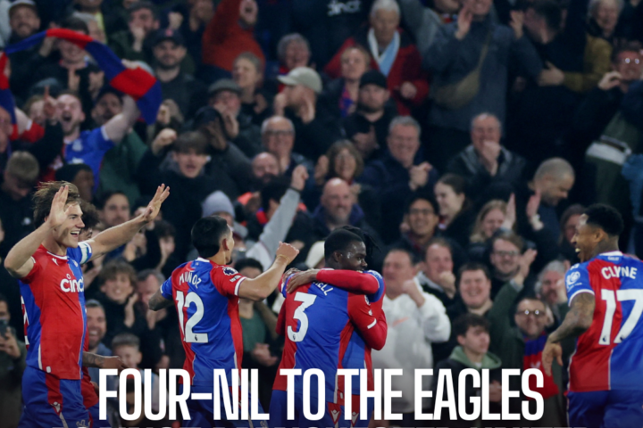 Crystal Palace cemented a first league double over Manchester United with a teeming 4-0 victory at Selhurst Park.