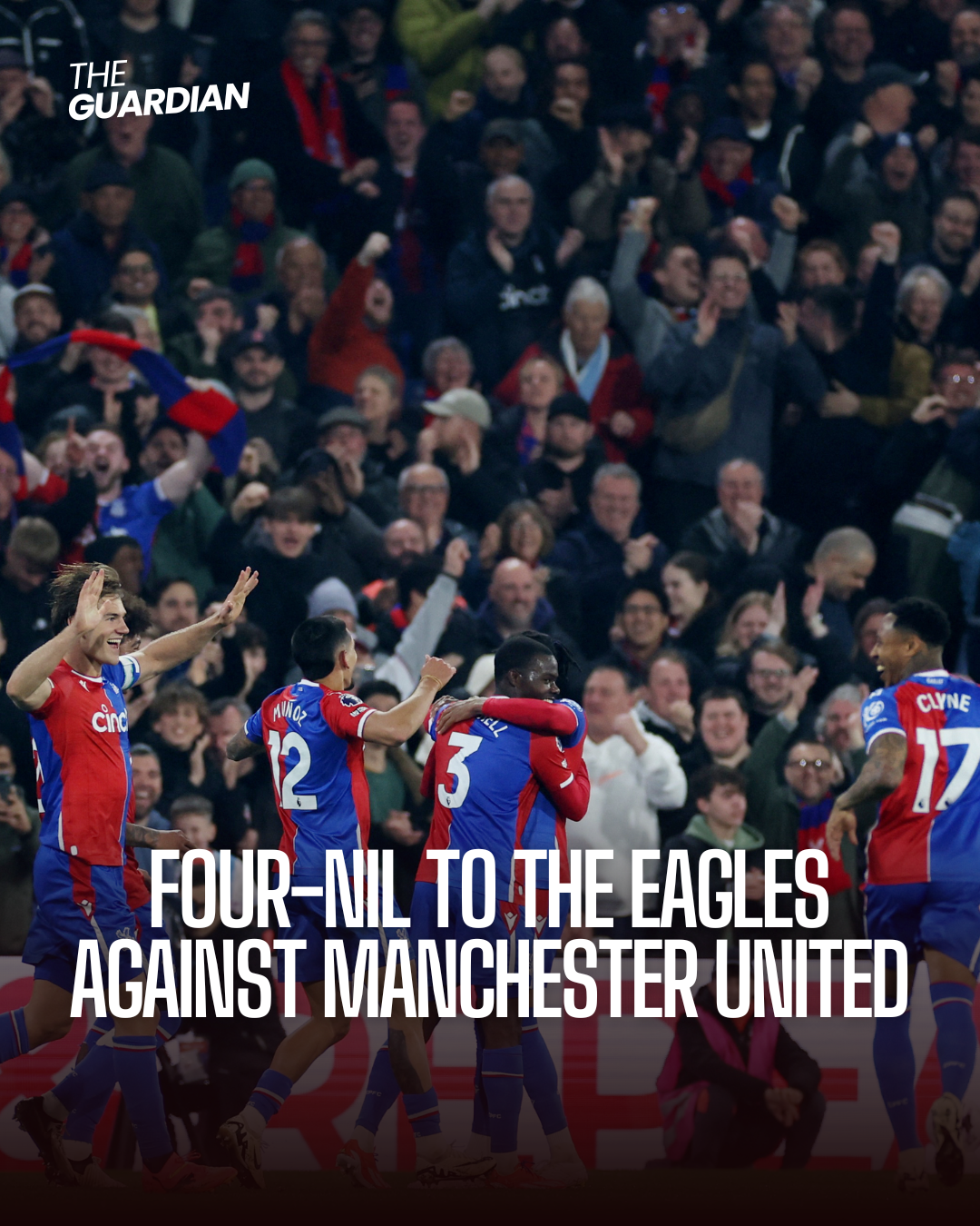 Crystal Palace cemented a first league double over Manchester United with a teeming 4-0 victory at Selhurst Park.